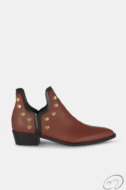 Mujer MICUIR Punky Boots-Punky Boots Avellana Tachas Oro 4Cm