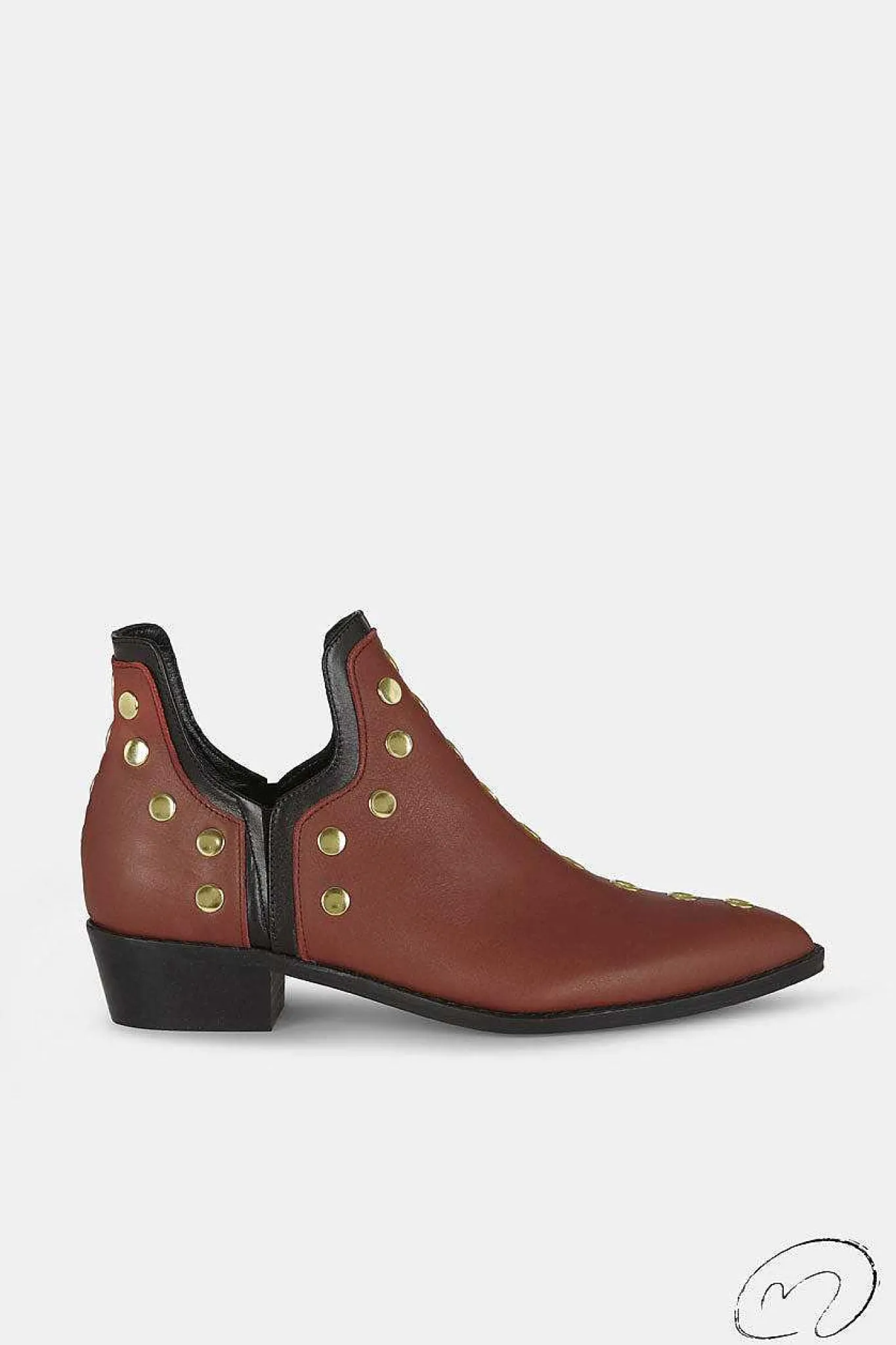 Mujer MICUIR Punky Boots-Punky Boots Avellana Tachas Oro 4Cm