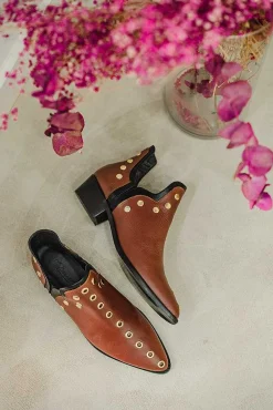 Mujer MICUIR Punky Boots-Punky Boots Avellana Tachas Oro 4Cm