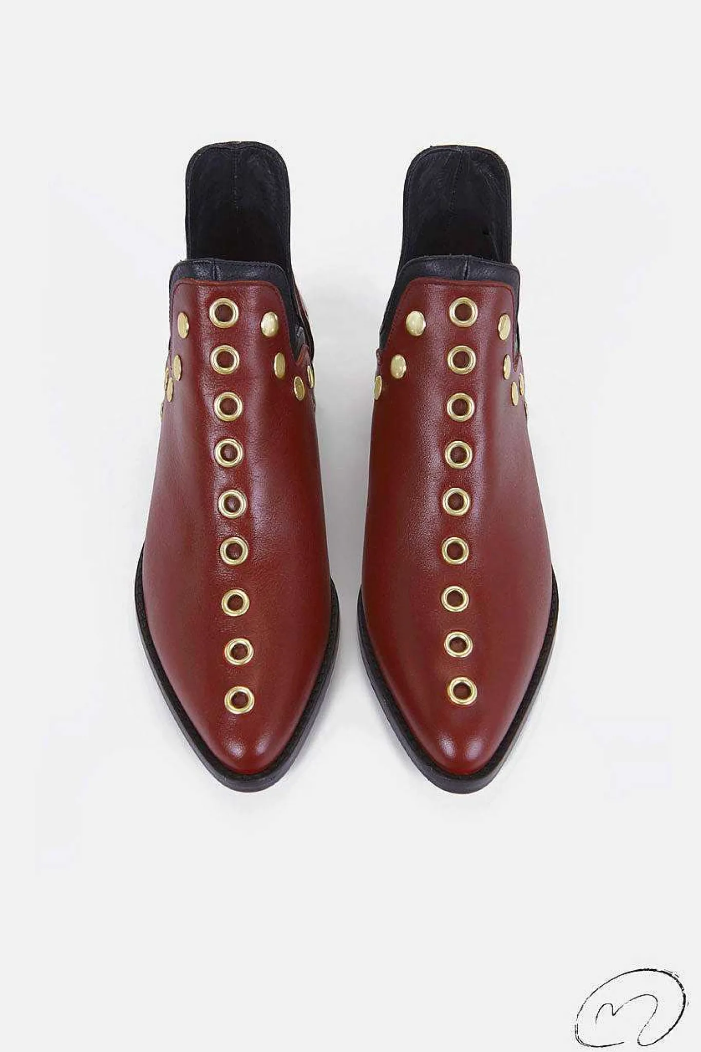 Mujer MICUIR Punky Boots-Punky Boots Avellana Tachas Oro 4Cm