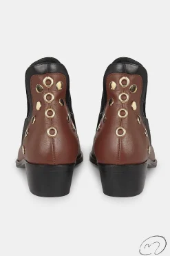 Mujer MICUIR Punky Boots-Punky Boots Avellana Tachas Oro 4Cm