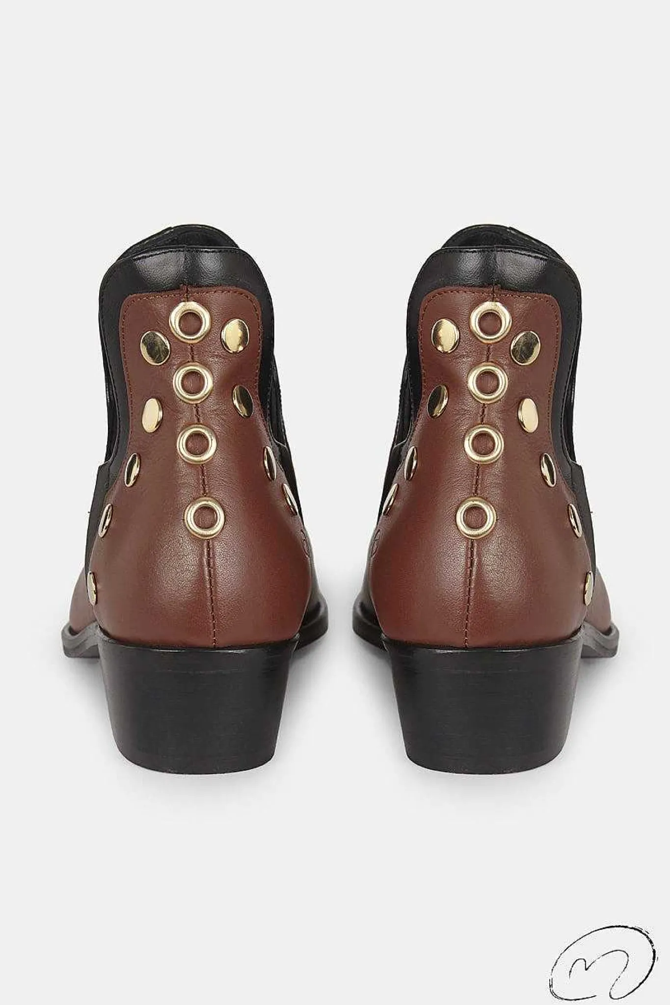 Mujer MICUIR Punky Boots-Punky Boots Avellana Tachas Oro 4Cm