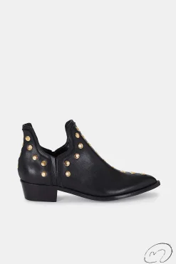 Mujer MICUIR Punky Boots-Punky Boots Negras Tachas Doradas 4Cm