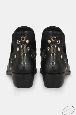 Mujer MICUIR Punky Boots-Punky Boots Negras Tachas Doradas 4Cm