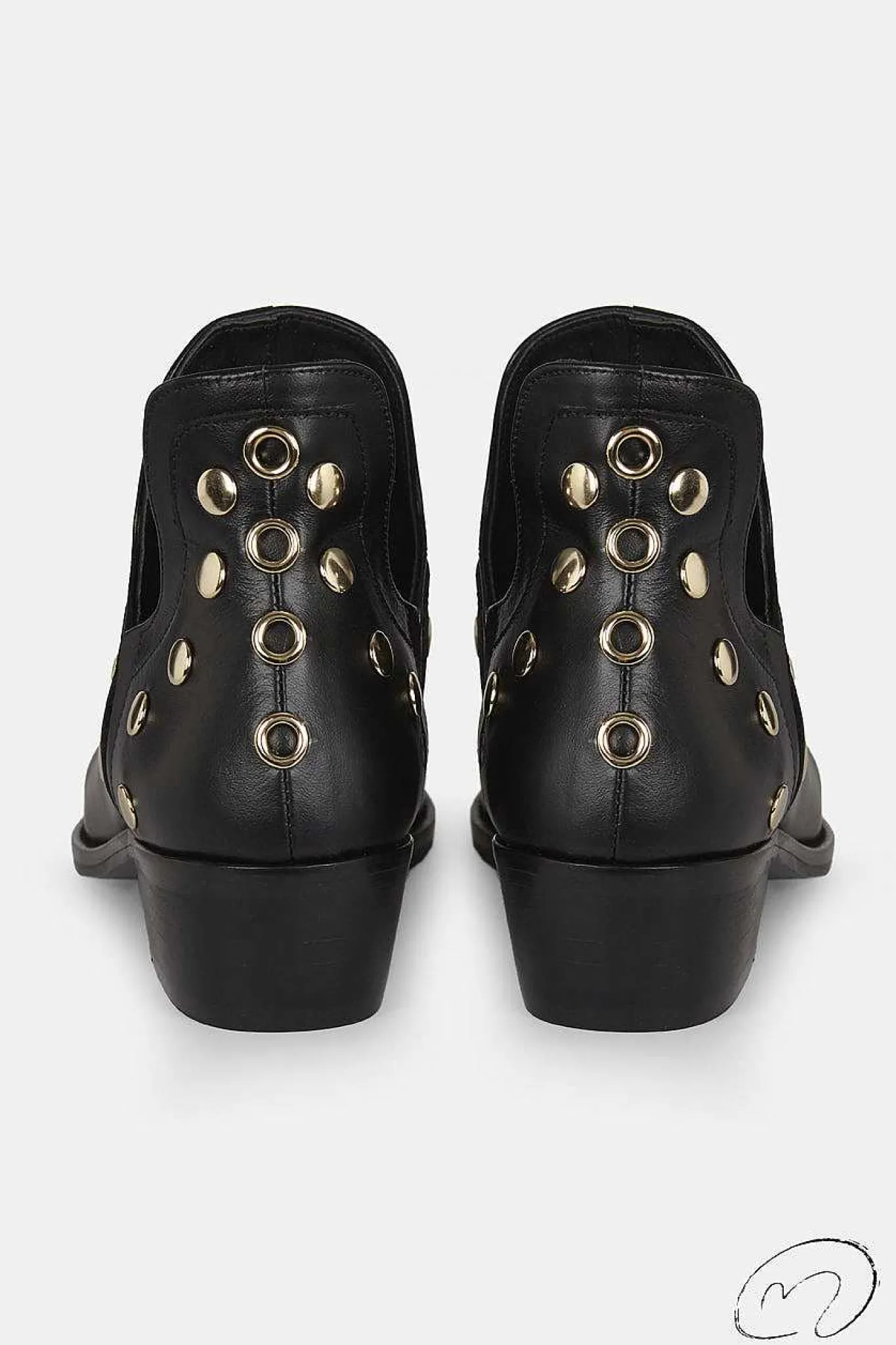 Mujer MICUIR Punky Boots-Punky Boots Negras Tachas Doradas 4Cm