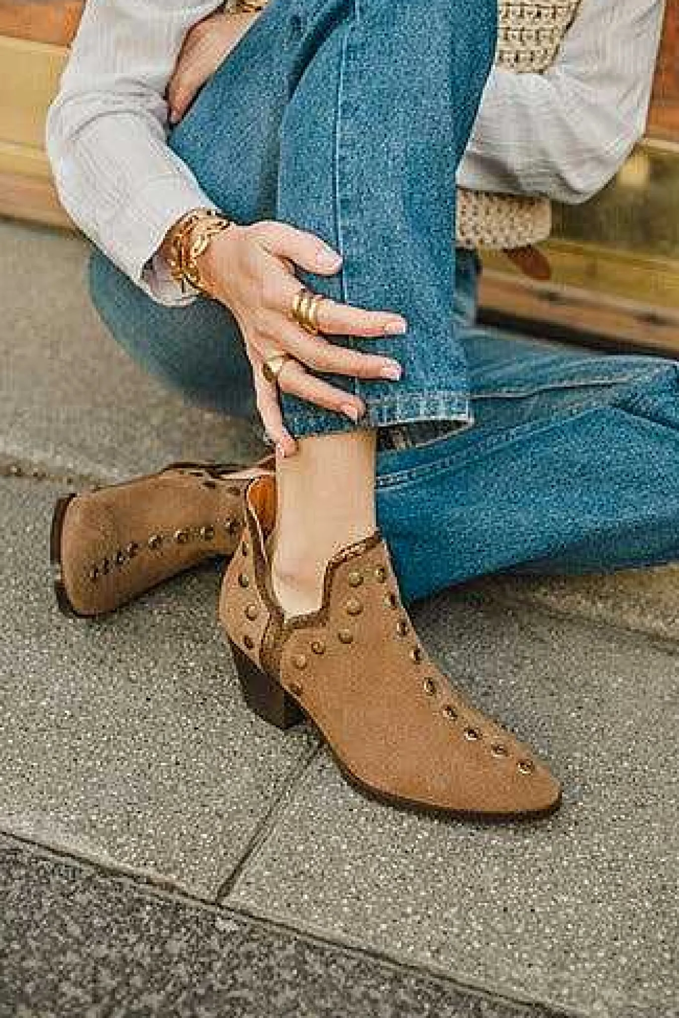 Mujer MICUIR Punky Boots-Punky Boots Special Edition Taupe Ribete Dorado 6Cm