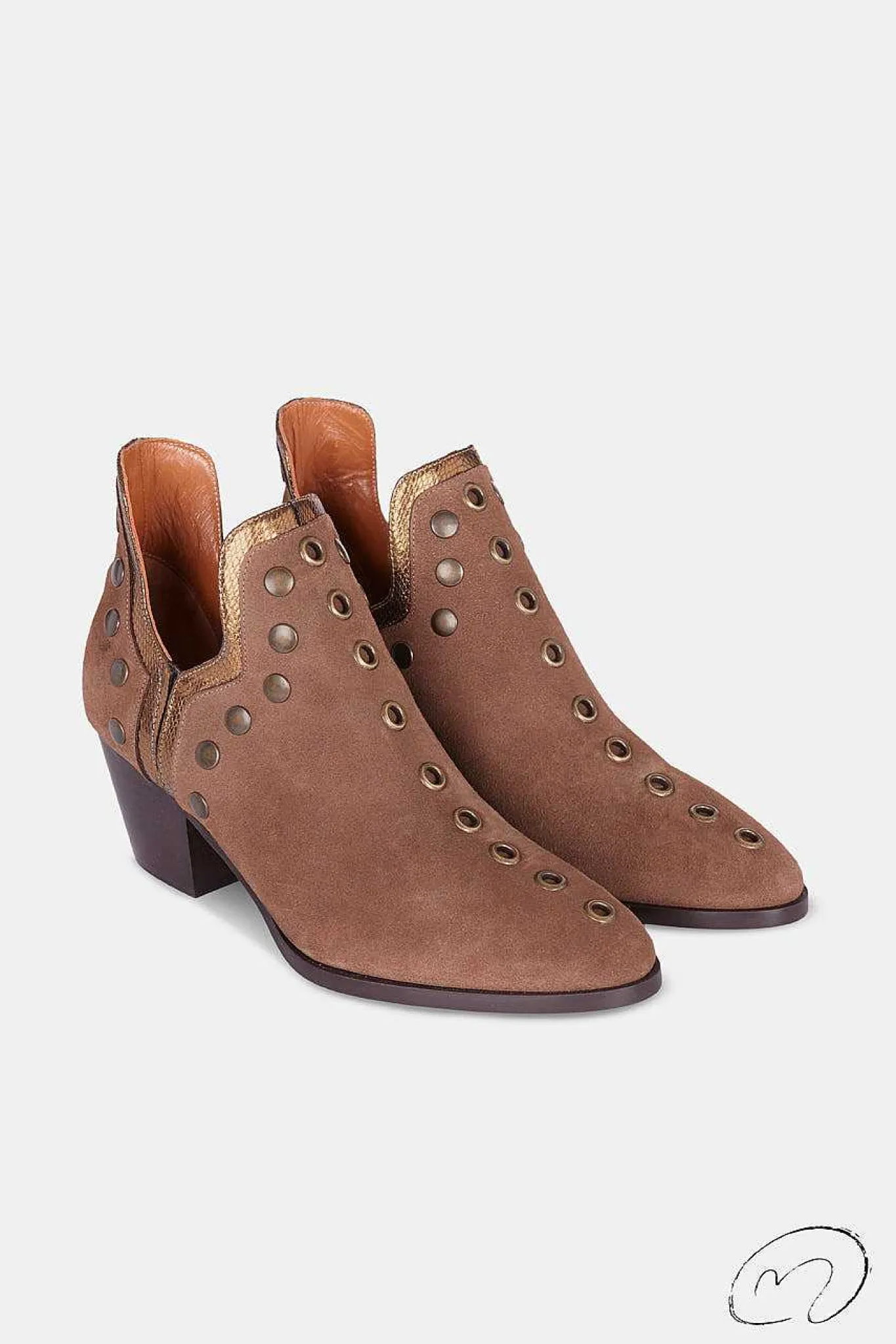 Mujer MICUIR Punky Boots-Punky Boots Special Edition Taupe Ribete Dorado 6Cm