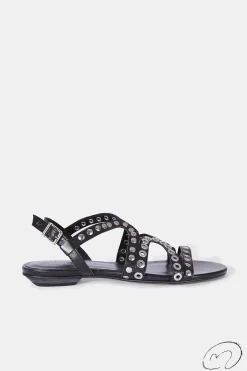 Mujer MICUIR Sandalias Planas-Punky Sandals Negro 1Cm