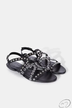 Mujer MICUIR Sandalias Planas-Punky Sandals Negro 1Cm