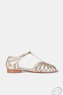 Mujer MICUIR Sandalias Planas-Rebecca Dorado 1,5Cm
