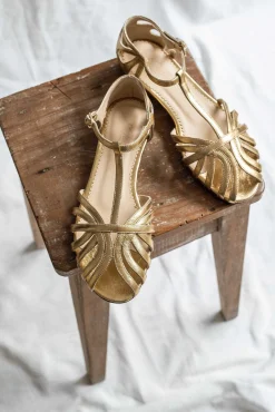 Mujer MICUIR Sandalias Planas-Rebecca Dorado 1,5Cm