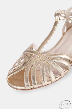 Mujer MICUIR Sandalias Planas-Rebecca Dorado 1,5Cm