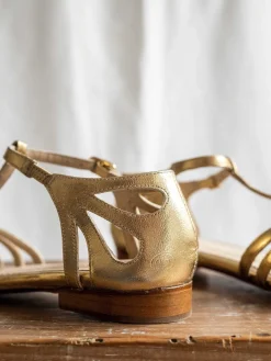 Mujer MICUIR Sandalias Planas-Rebecca Dorado 1,5Cm