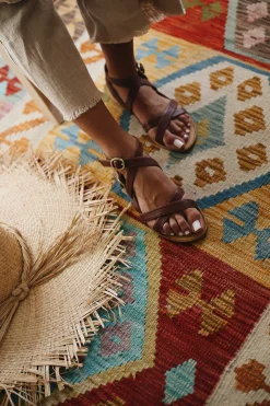 Mujer MICUIR Sandalias Planas-Romanas Cuero