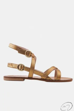 Mujer MICUIR Sandalias Planas-Romanas Dorado