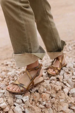 Mujer MICUIR Sandalias Planas-Romanas Dorado