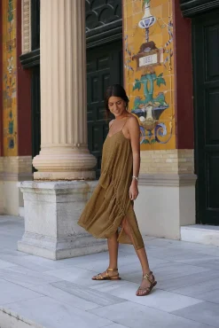 Mujer MICUIR Sandalias Planas-Romanas Dorado