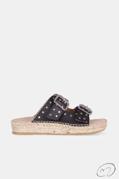 Mujer MICUIR Sandalias Planas-Romina Negro 3Cm