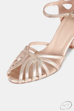 Mujer MICUIR Sandalias Tacón-Salome Oro 7,5Cm