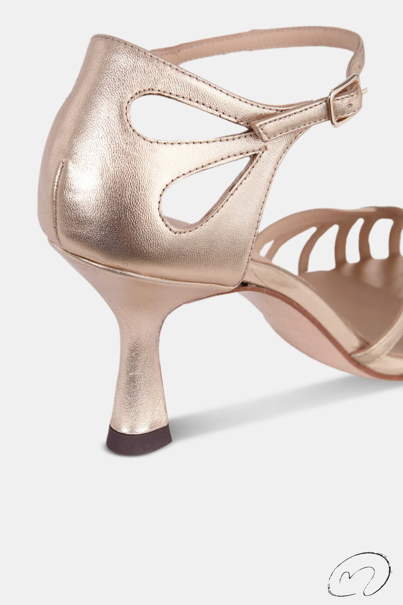 Mujer MICUIR Sandalias Tacón-Salome Oro 7,5Cm