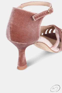 Mujer MICUIR Sandalias Tacón-Salome Terciopelo Rosa Palo 7,5Cm