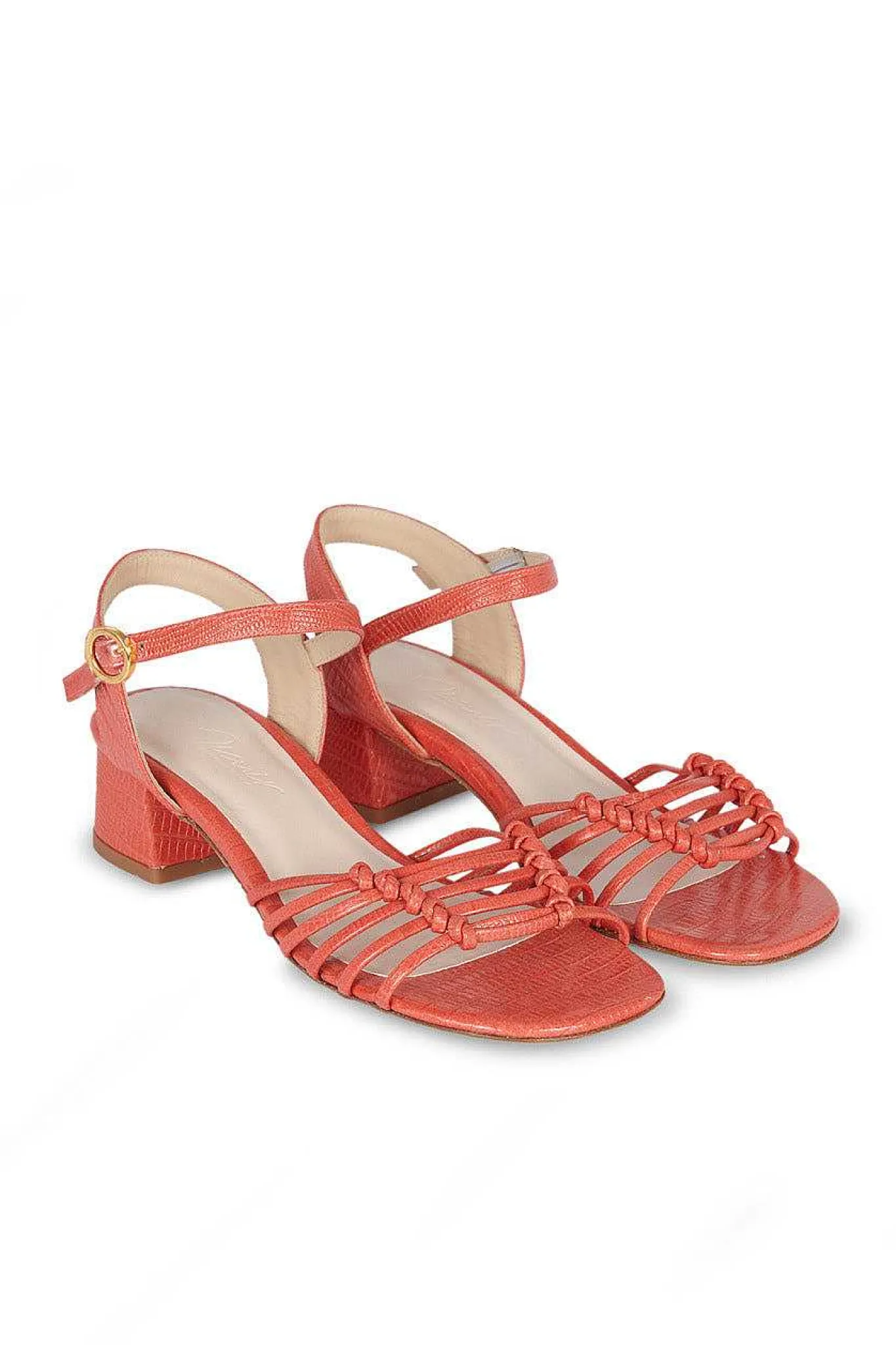 Mujer MICUIR Sandalias Tacón Midi-Simona Coral 5Cm