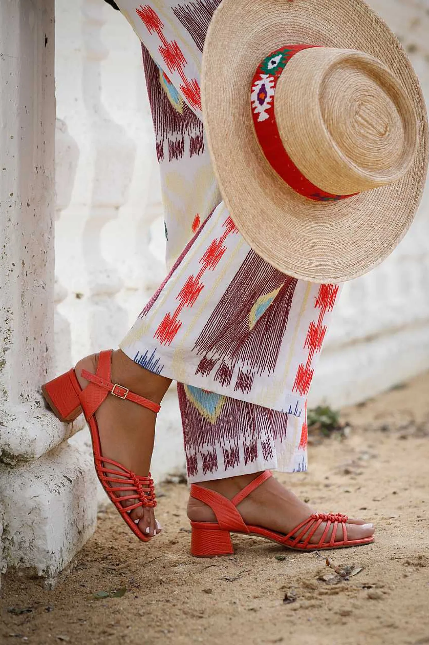 Mujer MICUIR Sandalias Tacón Midi-Simona Coral 5Cm