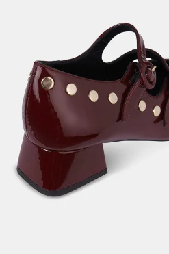 Mujer MICUIR Bailarinas-Spiga Charol Burdeos Tachas 4Cm