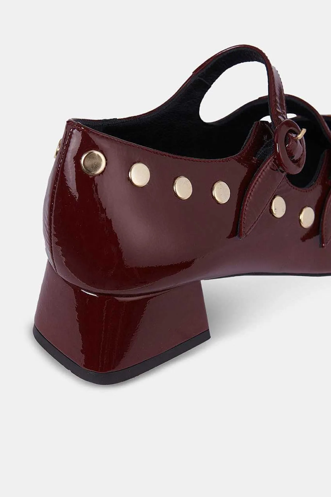Mujer MICUIR Bailarinas-Spiga Charol Burdeos Tachas 4Cm