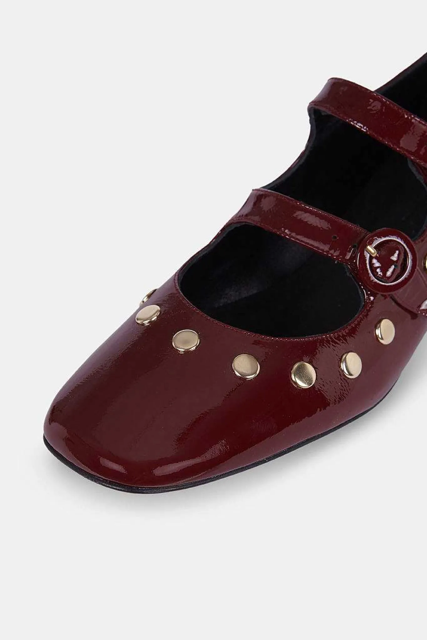Mujer MICUIR Bailarinas-Spiga Charol Burdeos Tachas 4Cm