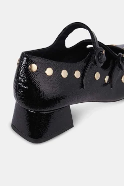 Mujer MICUIR Bailarinas-Spiga Charol Negro Tachas 4Cm