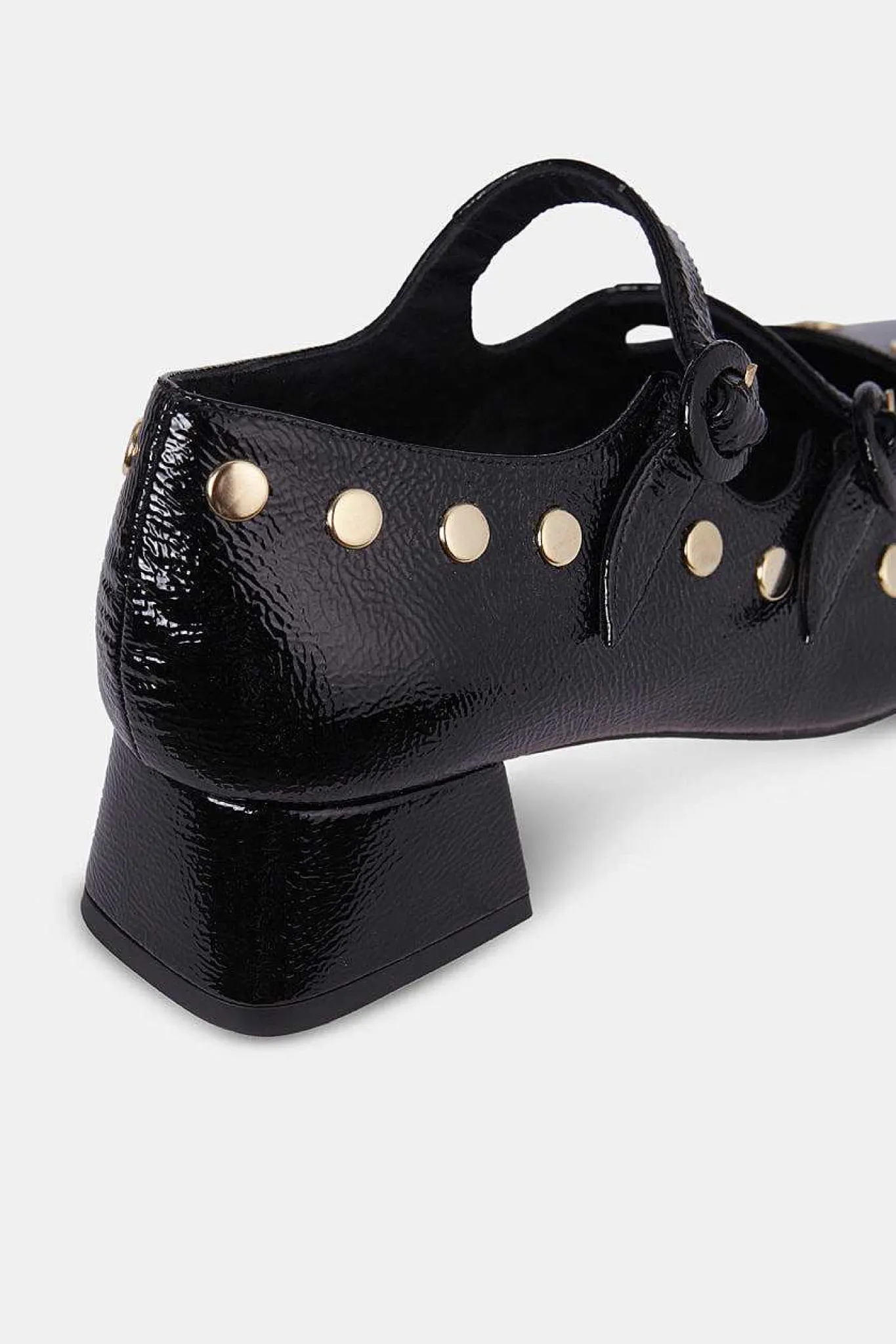 Mujer MICUIR Bailarinas-Spiga Charol Negro Tachas 4Cm