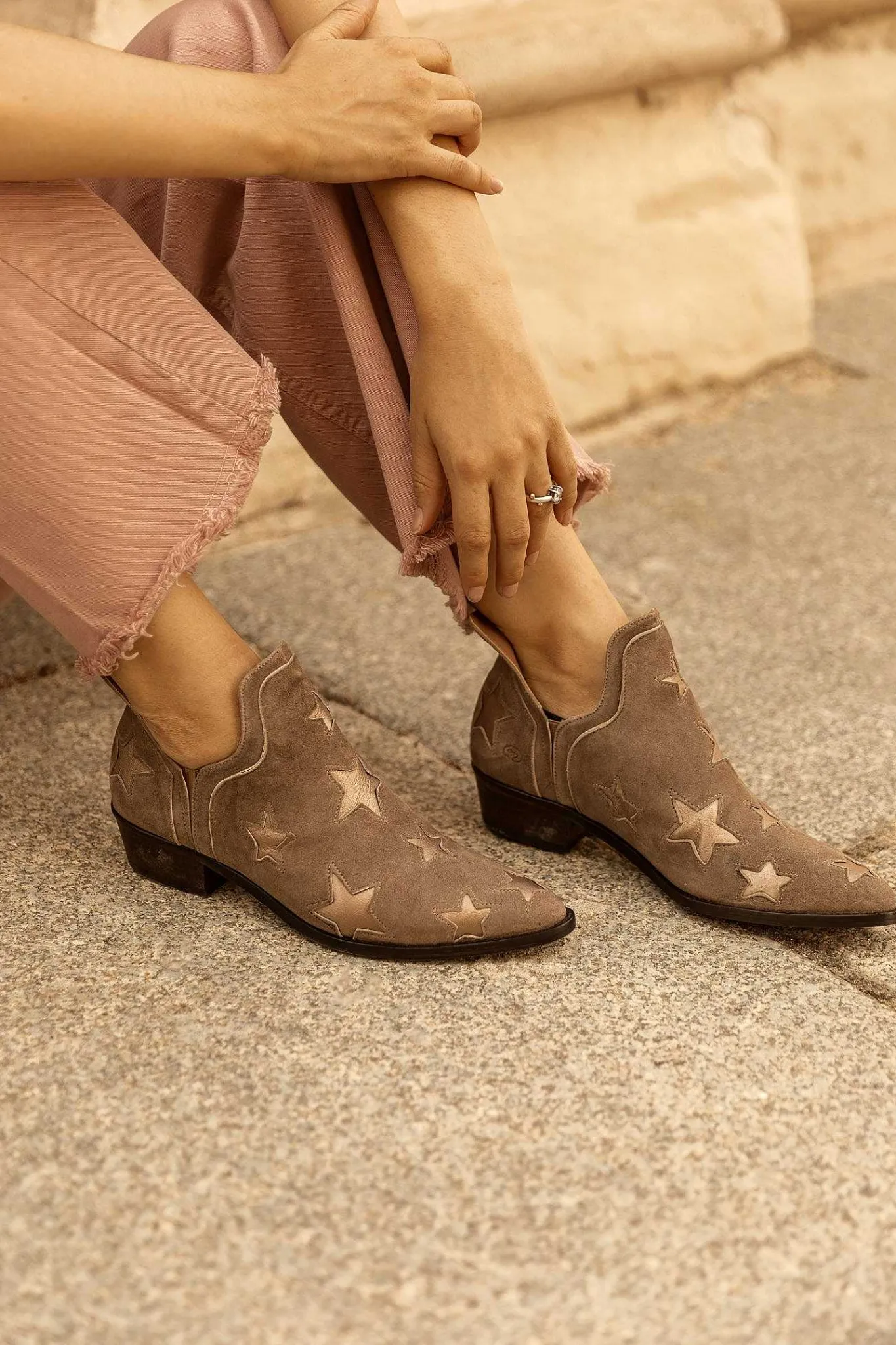 Mujer MICUIR Star Boots-Star Boots Beige Y Oro Platino 4Cm
