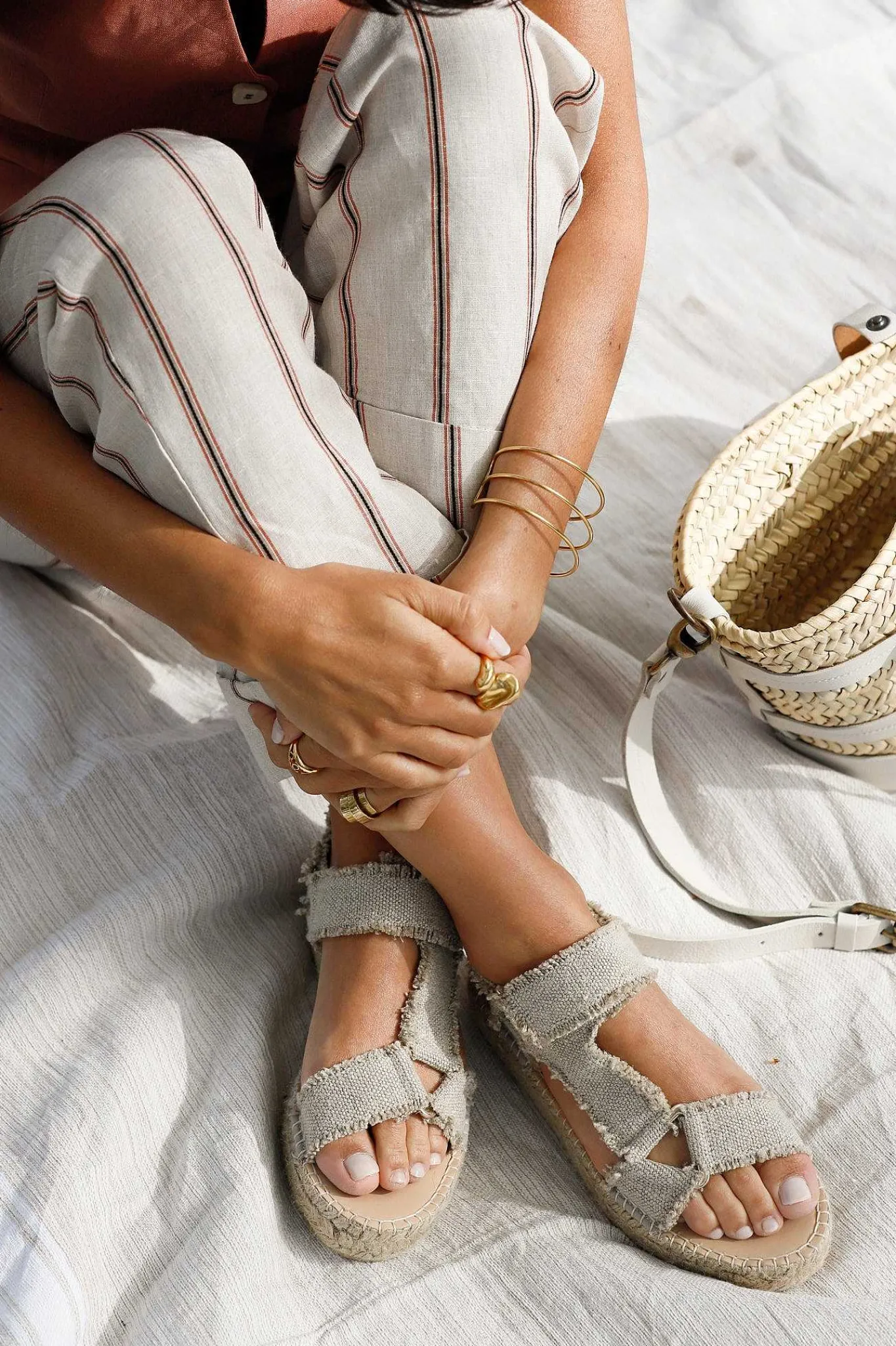 Mujer MICUIR Sandalias Plataforma-Susana Desflecada Beige