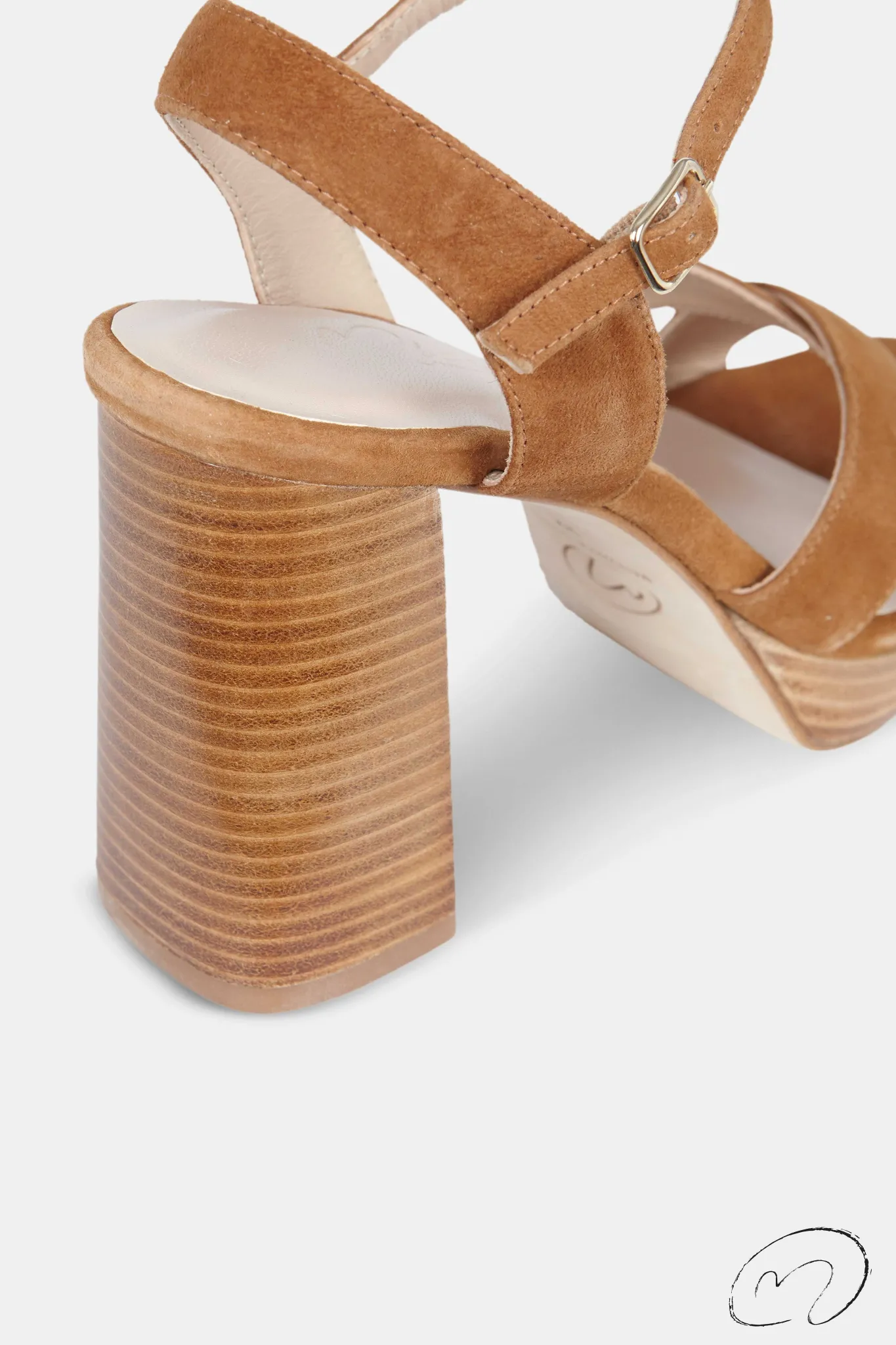 Mujer MICUIR Sandalias Tacón-Tiziana Ante Camel 9,5Cm