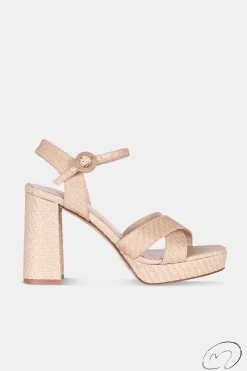 Mujer MICUIR Sandalias Tacón-Tiziana Rafia 9,5Cm