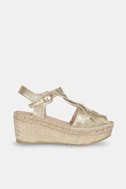Mujer MICUIR Sandalias Plataforma-Tropea Oro 7Cm