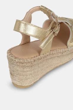Mujer MICUIR Sandalias Plataforma-Tropea Oro 7Cm