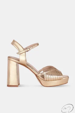 Mujer MICUIR Sandalias Tacón-Vir Oro 9,5Cm