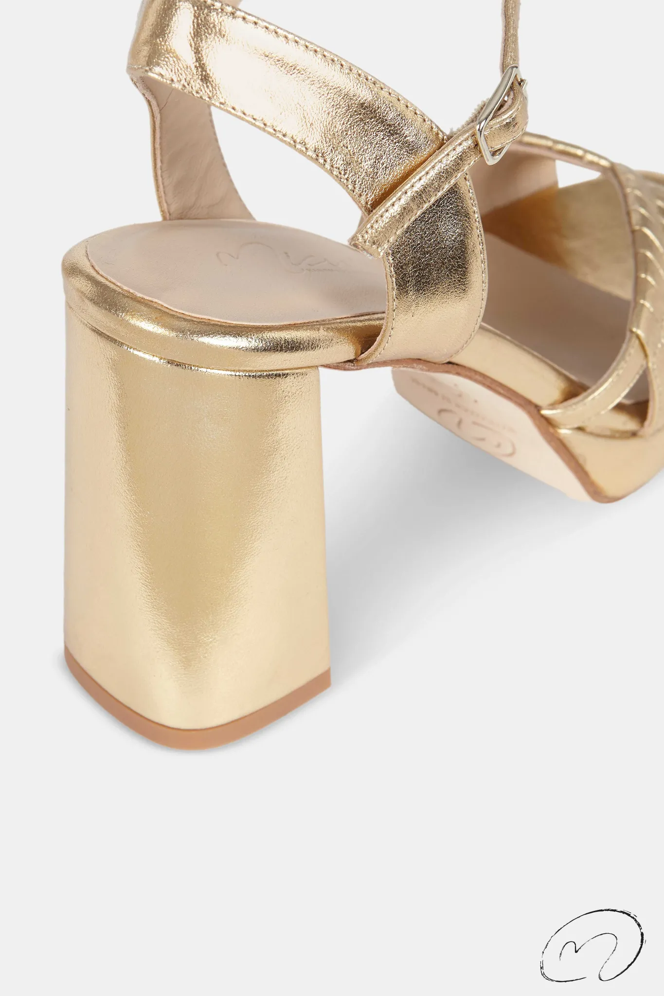 Mujer MICUIR Sandalias Tacón-Vir Oro 9,5Cm